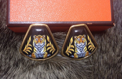 Hermes Vintage Cloisonne Earrings