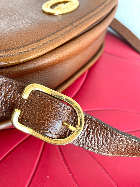 Vintage Longchamp brown leather shoulder bag with golden logo motif. U –  eNdApPi ***where you can find your favorite designer  vintages..authentic, affordable, and lovable.