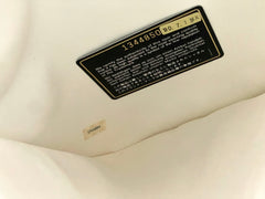 MINT. Vintage CHANEL red and white canvas large hobo shoulder bag with supermodel print and CC charm. Mademoiselle. 0407231