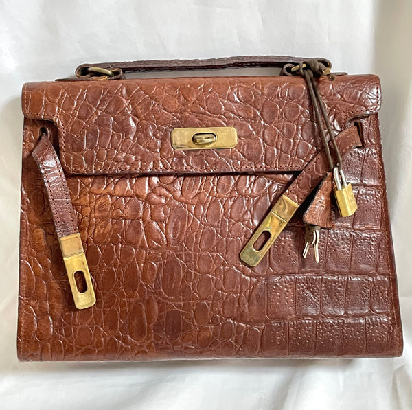 Vintage Mulberry croc embossed leather Kelly bag with shoulder strap. –  eNdApPi ***where you can find your favorite designer  vintages..authentic, affordable, and lovable.