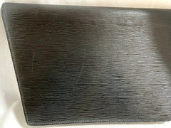 W3. Vintage Louis Vuitton black epi trapezoid mod style clutch bag. One unique purse from epi line. Unisex and daily use. Trapeze bag. 0407261
