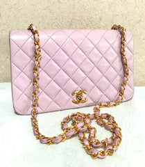 Vintage CHANEL milky pink 2.55 shoulder bag with golden CC closure. Rare color classic purse for daily use. Must have. 0408241