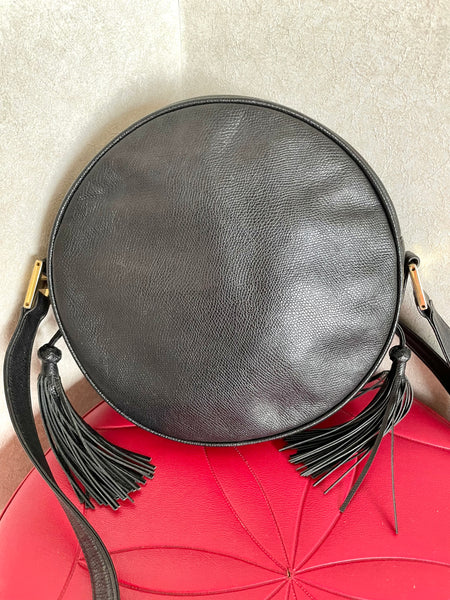 MCM Vintage Black Textured Leather Crossbody Bag 