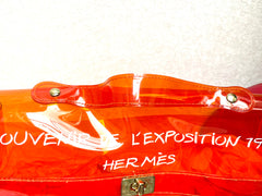 MINT. 1990s. Vintage Hermes a rare transparent orange vinyl Kelly bag Japan Limited Edit. Rare and collectible bag from 90's. 050118m1