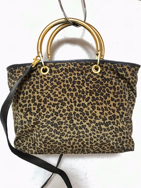 Bottega Veneta Vintage - Leopard Print Intrecciomirage Leather Tote Bag -  Brown - Leather Handbag - Luxury High Quality - Avvenice