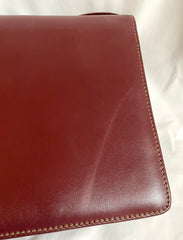 Vintage Cartier double flap envelope shoulder bag with gold-tone logo charm closure and frames. Classic purse from Must de Cartier. 0408172