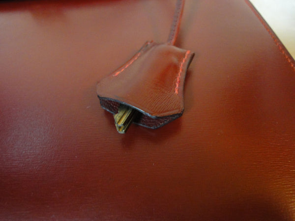 HERMES Kelly 32 vintage Hand Bag Rouge Ash Red Leather □R Rare