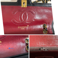 80's vintage Chanel black 2.55 shoulder bag with circle CC flap design. Rare piece from the era. 0410283