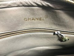 Vintage Chanel large brown caviar leather 2.55 camera bag style chain shoulder bag with golden CC ball charm. Must have purse. 0405161