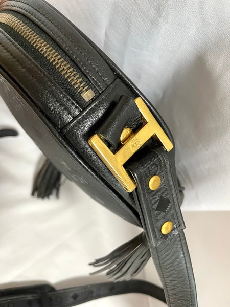 Vintage MCM black bolide style bag with gold tone metal studded charms –  eNdApPi ***where you can find your favorite designer  vintages..authentic, affordable, and lovable.