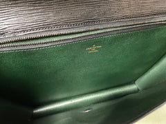 W3. Vintage Louis Vuitton black epi trapezoid mod style clutch bag. One unique purse from epi line. Unisex and daily use. Trapeze bag. 0407261