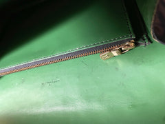 Vintage Louis Vuitton rare black epi mod shoulder bag with green bullseye. Unique epi purse. 0410282