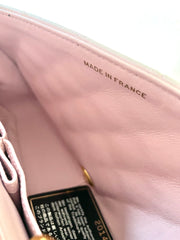 Vintage CHANEL milky pink 2.55 shoulder bag with golden CC closure. Rare color classic purse for daily use. Must have. 0408241