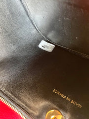 Vintage CHANEL black patent enamel quilted leather square shape vanity bag with golden CC motif. Rare and collectible handbag. 050120an1