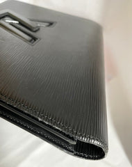 W3. Vintage Louis Vuitton black epi trapezoid mod style clutch bag. One unique purse from epi line. Unisex and daily use. Trapeze bag. 0407261