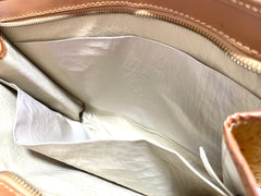 Vintage Christian Dior Bagages camel brown suede leather clutch purse, pouch with embossed Dior logo allover. Unisex use. 0409201