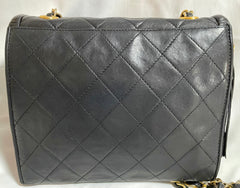 Vintage CHANEL black fringe camera bag with double flaps. Must have collar design flap shoulder bag. 0408151