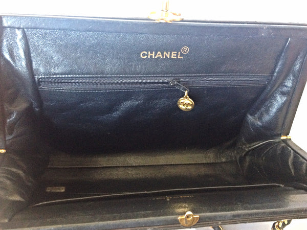 RARE Chanel Vintage Black Silk Chain Cage Evening Shoulder Bag – Dignity  Jewels Inc.