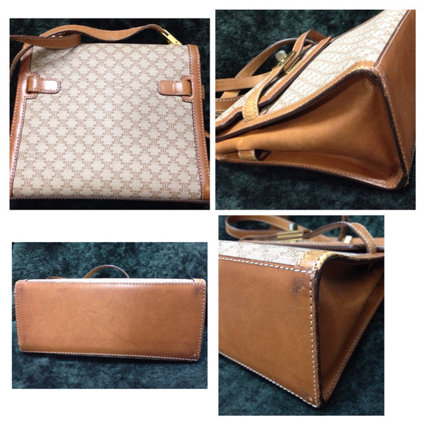 Vintage Celine beige macadam blaison handbag with brown leather trimmi –  eNdApPi ***where you can find your favorite designer  vintages..authentic, affordable, and lovable.