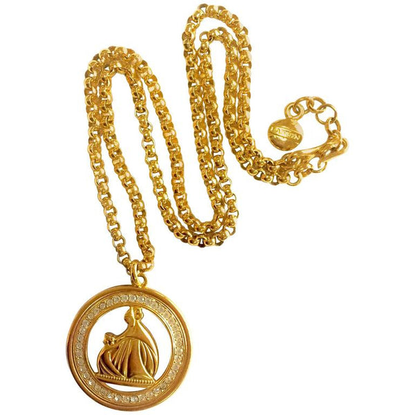 [Japan Used Necklace] Louis Vuitton Popular Coin Charm Necklace Gold Red