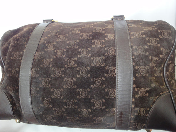 Auth Vintage CELINE C Macadam Gray Suede One Shoulder bag Purse Made in  Italy