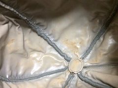 Vintage BALLY taupe gray lamb leather ball shape hobo bucket shoulder bag with golden B charm. Unique design. 050315r4