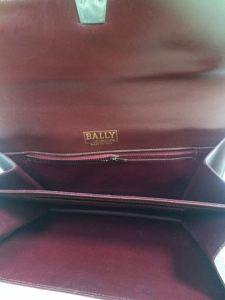 Vintage BALLY genuine wine suede leather clutch bag, mini purse