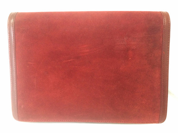 Vintage BALLY genuine wine suede leather clutch bag, mini purse