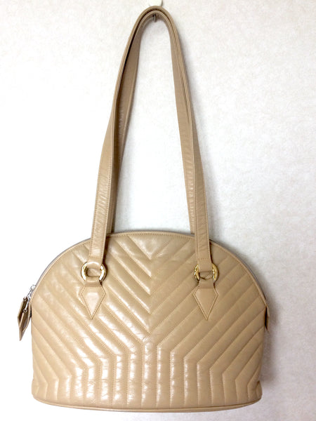 Yves Saint Laurent Vintage - Monogram Chevron Leather Clutch Bag - Brown  Beige - Leather Handbag - Luxury High Quality - Avvenice