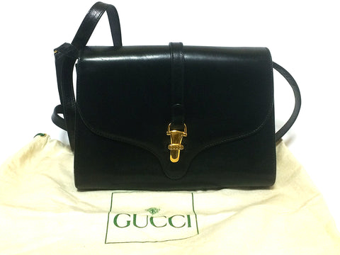 vintage gucci bag black leather