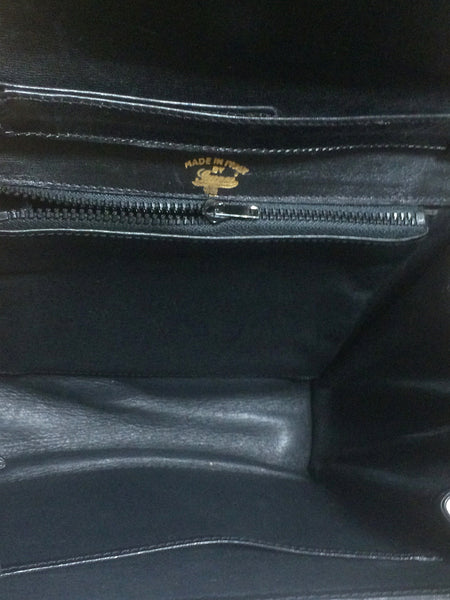 Vintage Gucci Black Leather Shoulder Bag - 38 For Sale on 1stDibs