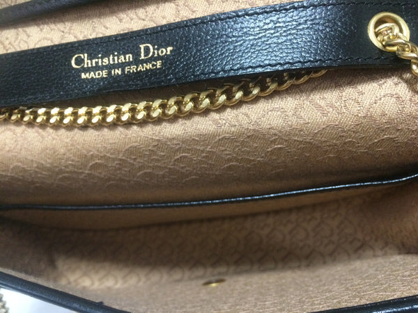 Christian Dior Vintage Brown Logo Jacquard Chain Bag
