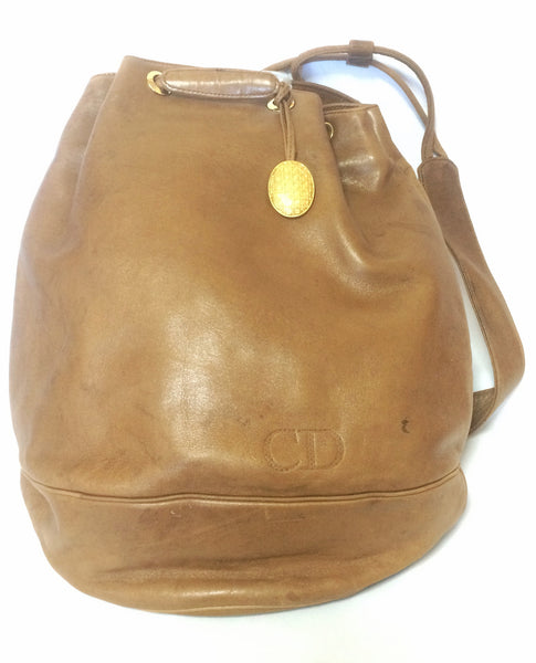 Vintage Etro Large Brown Hand Tooled Leather Handbag, Hobo