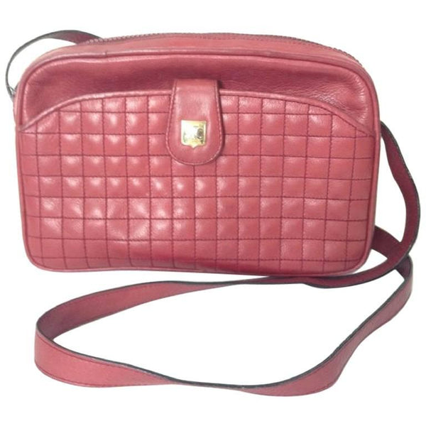 Womens Red Vintage Real Croc Leather Crossbody Shoulder Bag