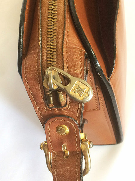 Vintage CELINE genuine brown leather shoulder bag with golden logo mot –  eNdApPi ***where you can find your favorite designer vintages..authentic,  affordable, and lovable.