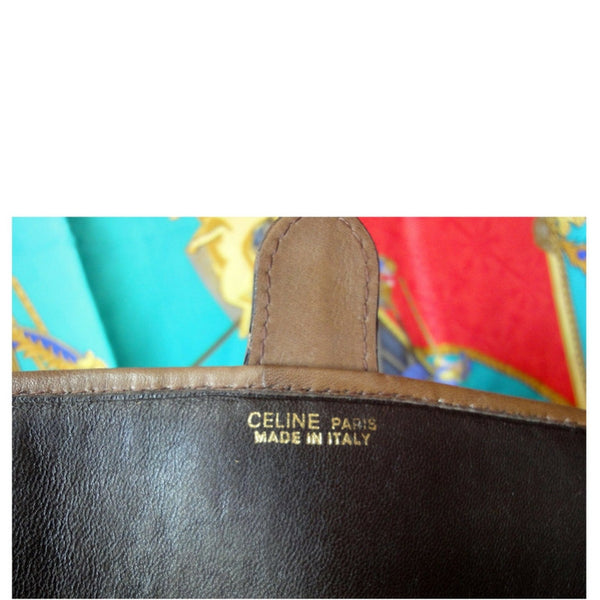 CÉLINE Bag. Celine Vintage Monogrammed Macadam Brown Shoulder / Crossbody /  Clutch Bag . French designer purse.