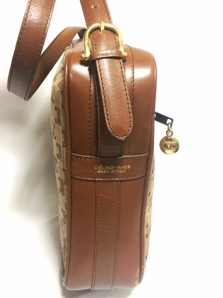 CELINE Macadam Blason Crossbody Small Shoulder bag Brown Vintage