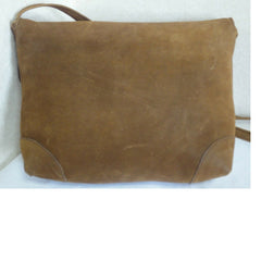 Vintage CELINE genuine suede tanned brown leather shoulder bag, clutch purse with golden frame flap and embossed triomphe logo. 050818f4