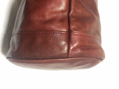 Vintage Celine wine brown nappa leather hobo bucket shoulder bag with blason mark