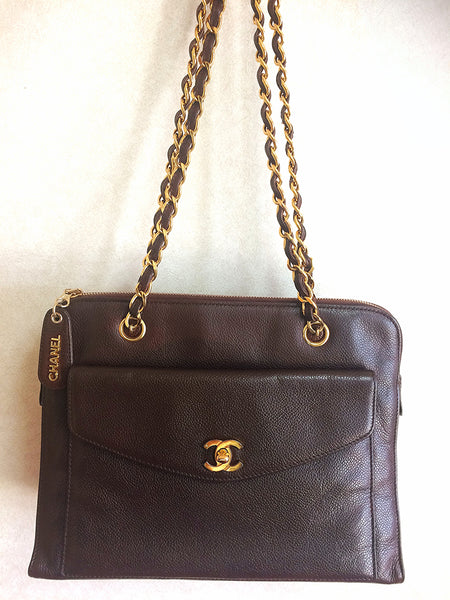 Vintage CHANEL brown suede classic tote bag with large CC mark and gol –  eNdApPi ***where you can find your favorite designer vintages..authentic,  affordable, and lovable.