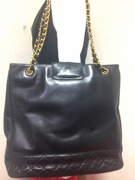 Vintage CHANEL black classic tote bag in nappa leather with gold tone –  eNdApPi ***where you can find your favorite designer vintages..authentic,  affordable, and lovable.