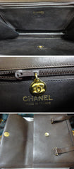 70s, 80s vintage CHANEL cocoa brown calfskin handbag with gold tone CC motif and mini CC motifs allover. Rare masterpiece back in the era.