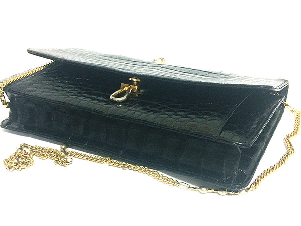 Vintage BALLY genuine black crocodile chain clutch, shoulder bag. Clas –  eNdApPi ***where you can find your favorite designer  vintages..authentic, affordable, and lovable.