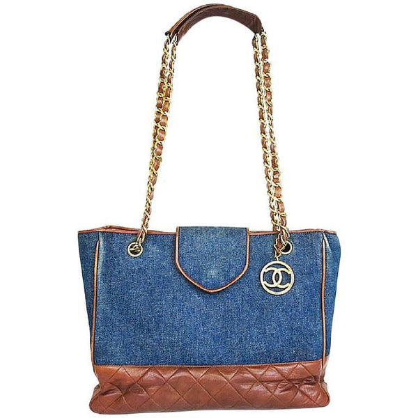 Chanel - Blue Denim 'CC' Shopping Tote Large