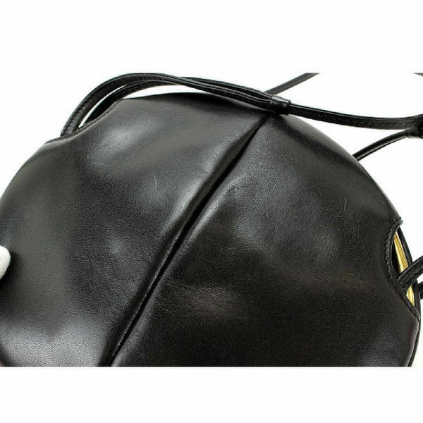 BALLY Leather Bag Vintage Shoulder Safe Lock Black Strap Red 