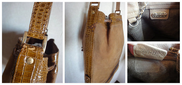 Vintage FENDI brown leather hobo bucket, shoulder bag with drawstring –  eNdApPi ***where you can find your favorite designer  vintages..authentic, affordable, and lovable.