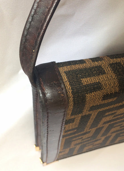 Fendi // Vintage Brown Leather & Coated Canvas Crossbody Bag – VSP  Consignment