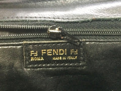 70's, 80's vintage FENDI black nappa leather oval round shape shoulder purse. Can be a clutch bag as well.