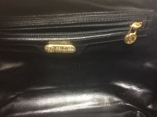 Vintage FENDI black leather shoulder bag, large clutch purse with embo –  eNdApPi ***where you can find your favorite designer  vintages..authentic, affordable, and lovable.