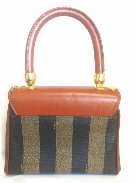Vintage FENDI pecan stripe large handbag, purse with brown leather tri –  eNdApPi ***where you can find your favorite designer  vintages..authentic, affordable, and lovable.